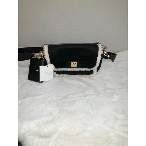 Rachel  Zoe New Black Sherpa bag with coin purse - Picture 1 of 5